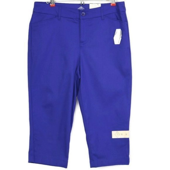 St John's Bay Secretly Slender Capri Pants Violet Purple Mid Rise 10 - Picture 1 of 11